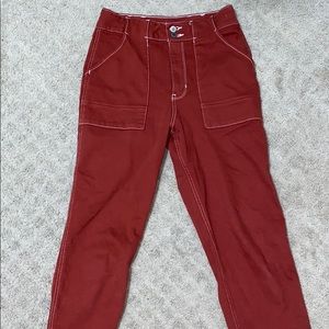 Red cargo pants